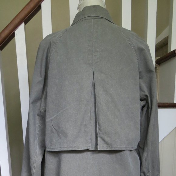 BONNIE ALEX Long Utility Jacket Coat - Womens Small - Khaki Green - Snap Closure - Picture 12 of 15
